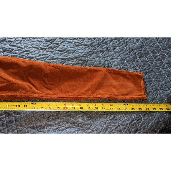 We the Free Rust Orange Corduroy High Waisted Skinny Leg Raw Hem Pants Size 26 - Picture 6 of 9